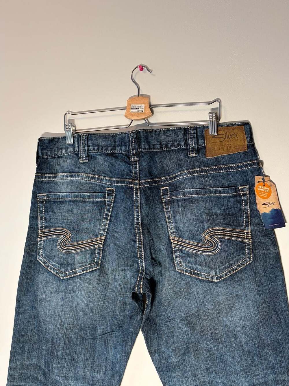Silver Jeans Co. Hunter Athletic Fit Straight Indigo Denim Jeans W36 L34 - Picture 6 of 7
